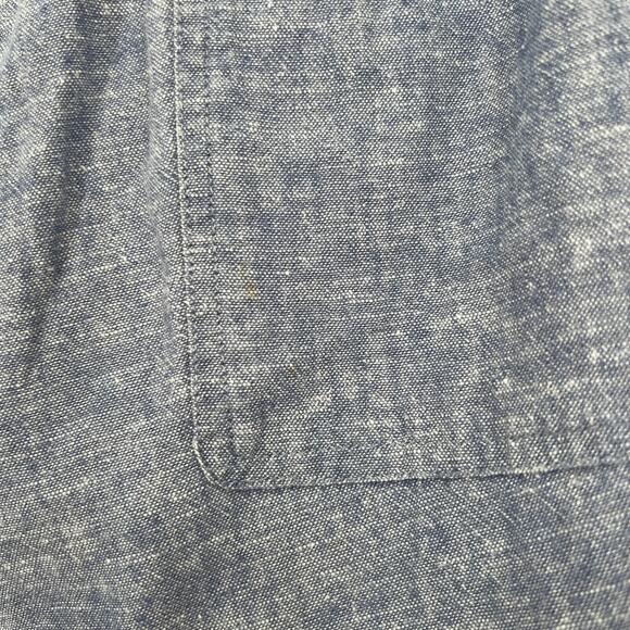 Guess Capri‎ Pants Womens M Y2K Blue Linen Blend 90s Chambray Hip Hop Urban - Picture 6 of 9